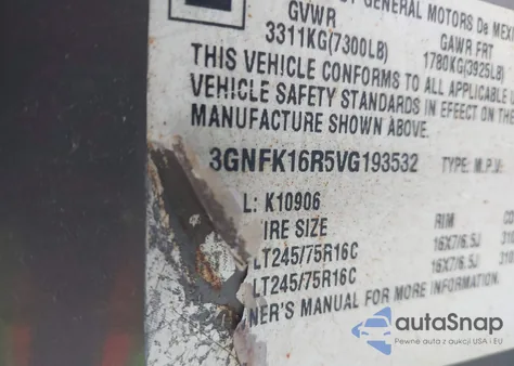 1997 Chevrolet Suburban 1500 z USA, uszkodzony, nr VIN 3GNFK16R5VG193532